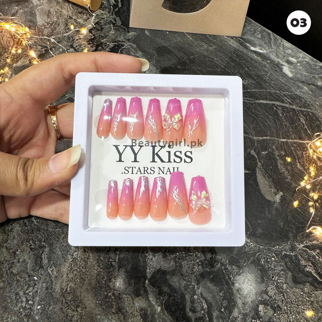 Nails Artificial Nails with Double Side Nail Glue Stickers