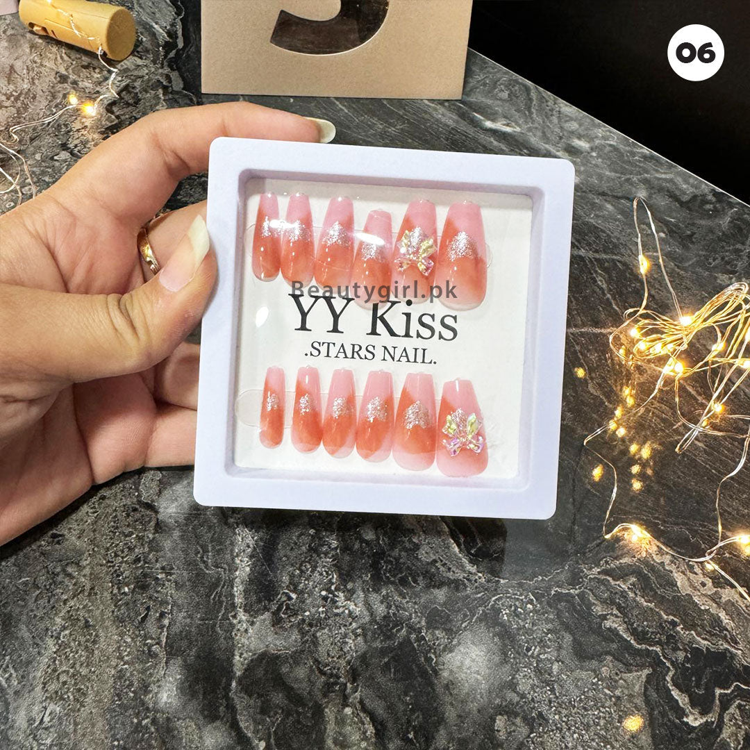 Nails Artificial Nails with Double Side Nail Glue Stickers