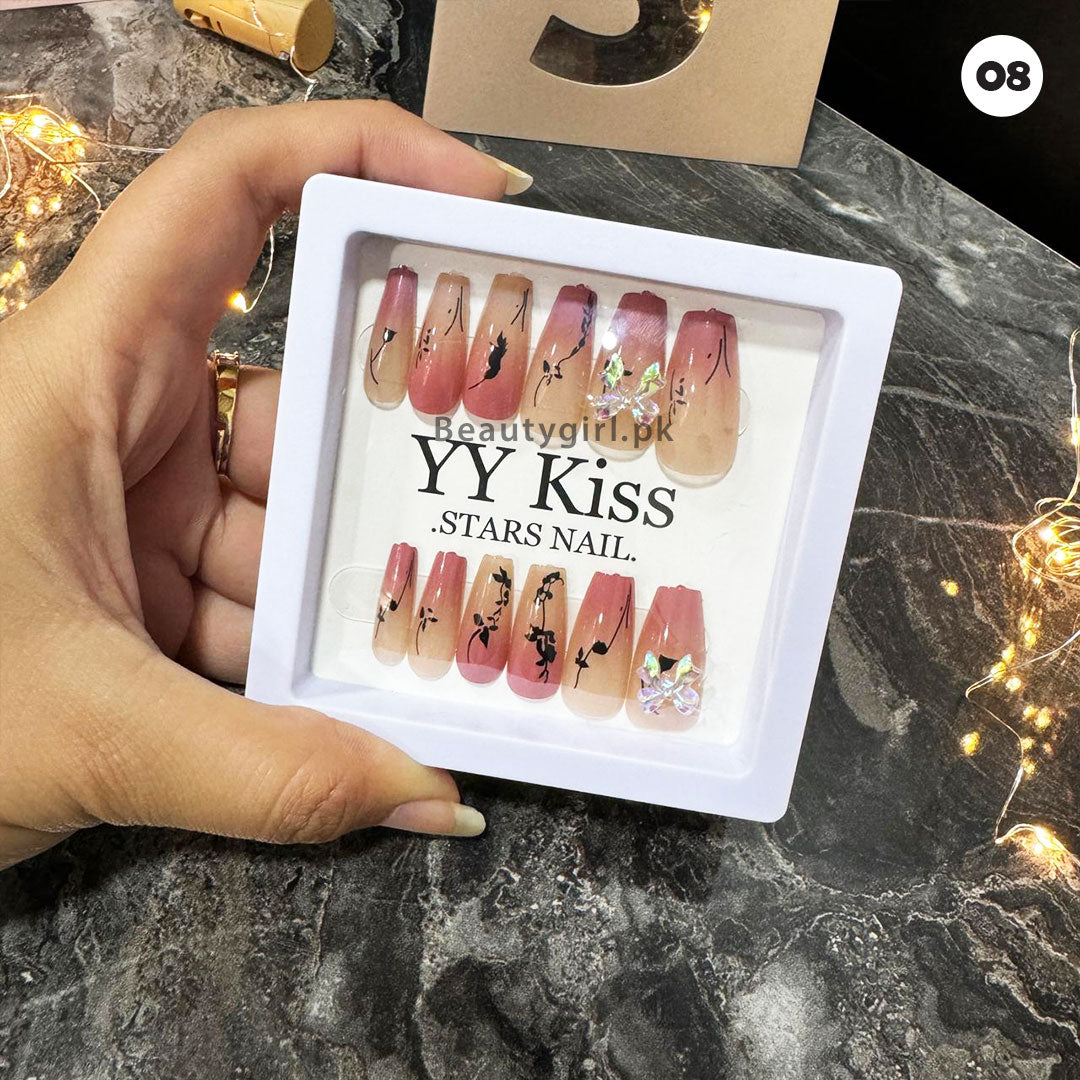 Nails Artificial Nails with Double Side Nail Glue Stickers