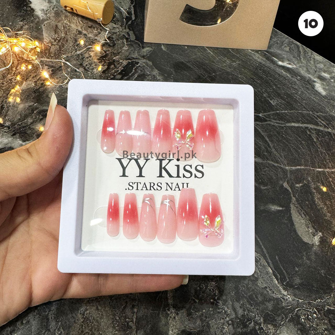 Nails Artificial Nails with Double Side Nail Glue Stickers