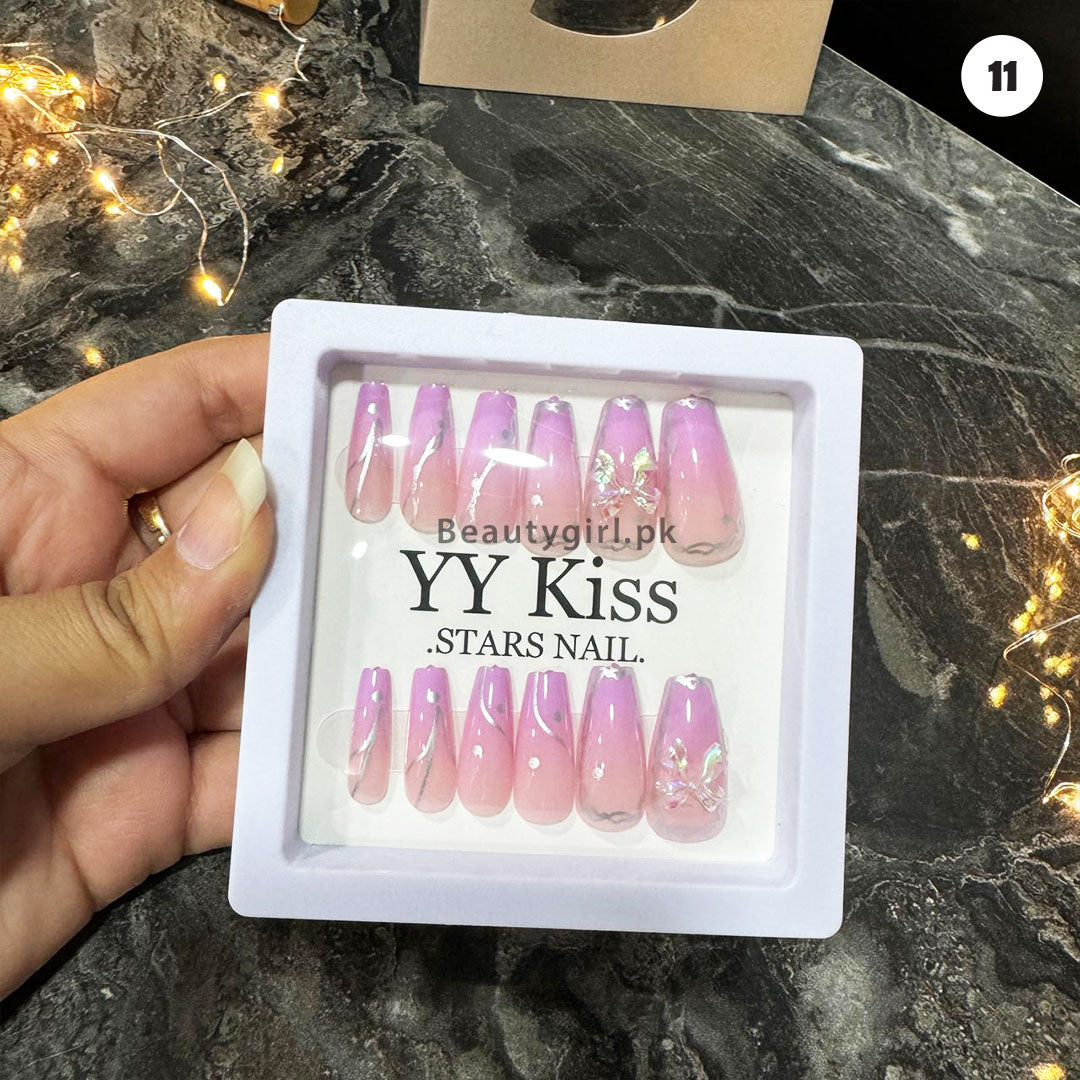Nails Artificial Nails with Double Side Nail Glue Stickers