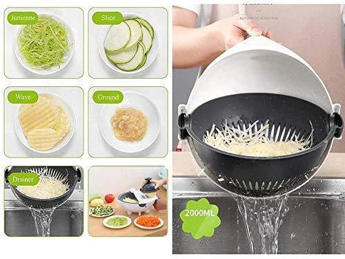 9 in 1 Vegetable Cutter with Drain Basket Multi functional Cutter