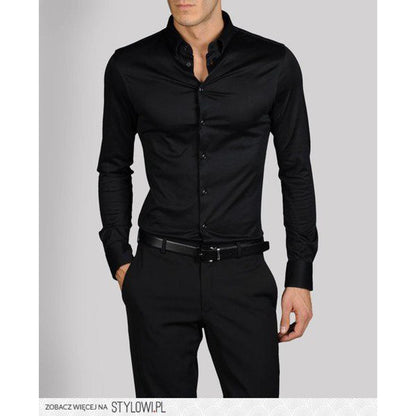 Best Classic Quality Black Dress Shirt For Men ( Black )